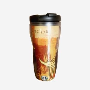 Starbucks Collectable Travel Mug with Black and Brown Design